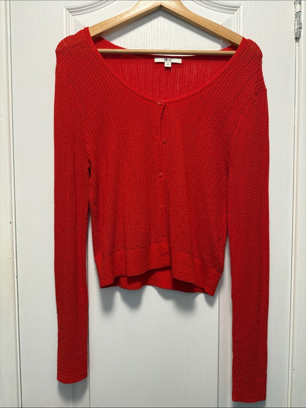 Uniqlo :C Red Lightweight Button-Front Cardigan